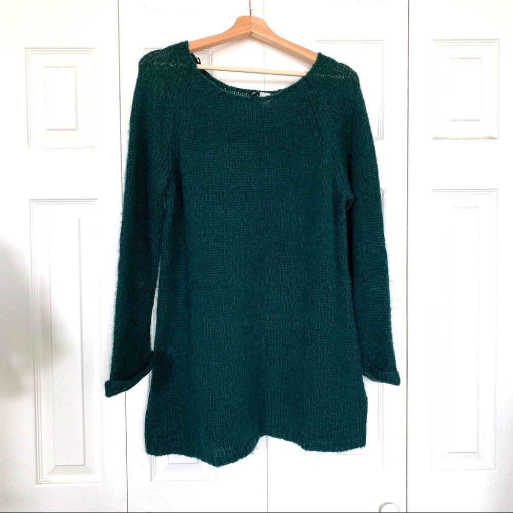 Forest Green Mohair blend Tunic Sweater
